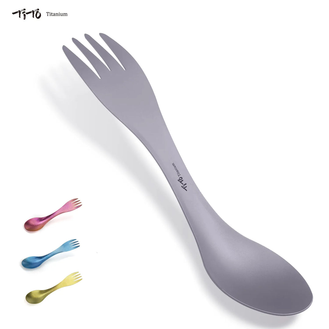 TiTo Titanium Spork Spoon Ultralight Cookware Portable for Outdoor Camping Picnic