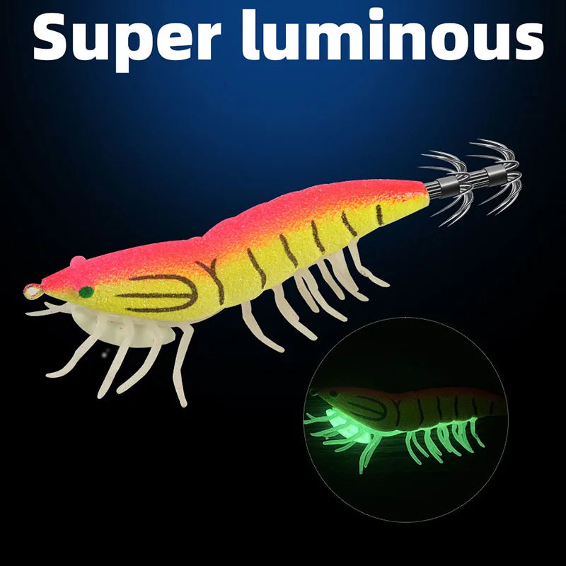 Sound Luminous Wood Shrimp Squid Hook Soft Foot Pseudoprawn Simulation Shrimp