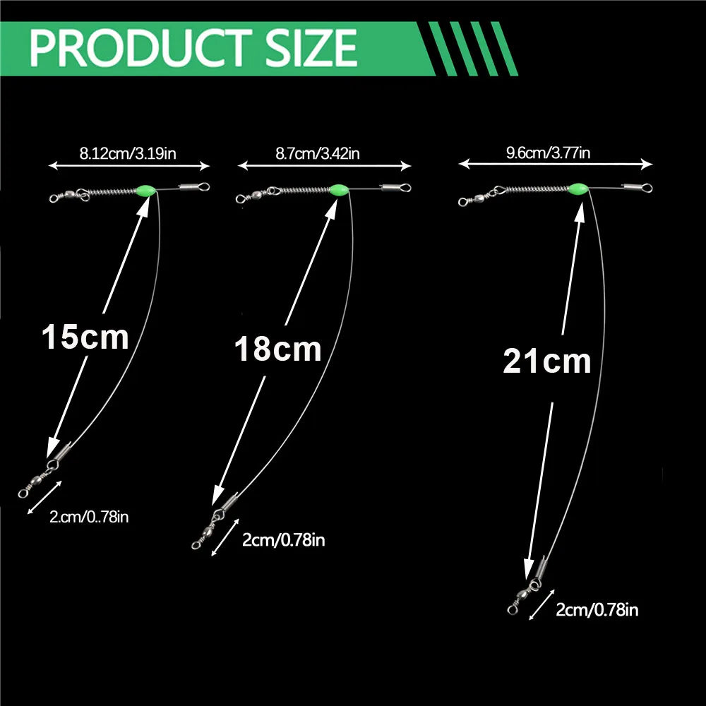 20/40Pcs Fishing leader Line Saltwater Surf Fishing Rigs Stainless Steel Wire Leader Rig