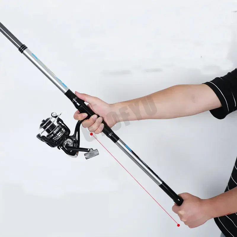 New Carbon Sea Rod 2.1-3.9M Superhard Long Throwing Rod Telescopic Travel Fishing