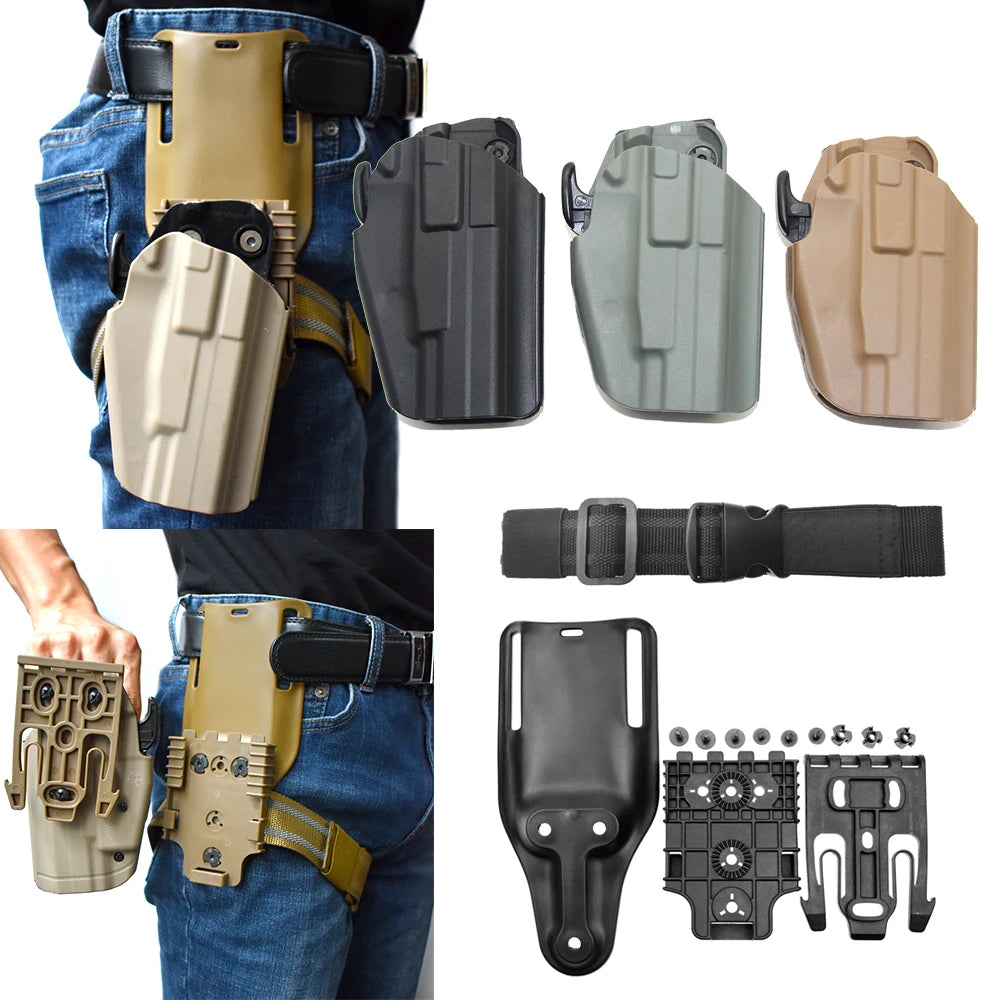 Tactical 579 GLS Pro-Fit Gun Holster for WALTHER PPQ M2 9/40 HK45 Glock 17 19 with QLS 19 22 Quick Locking System/Leg Platform