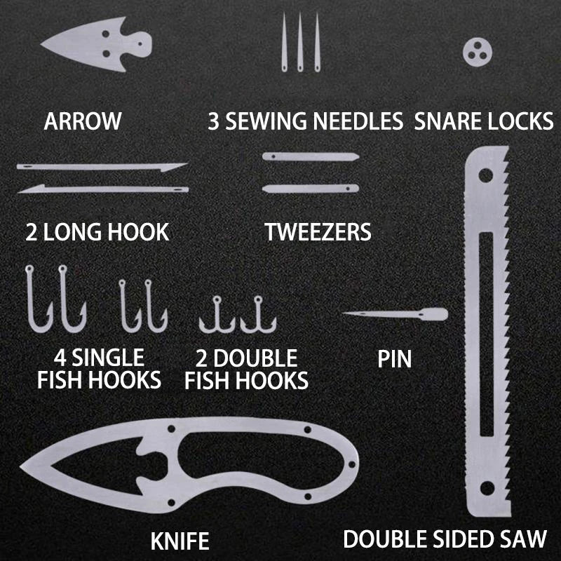 Outdoor Survival Tool Card Stainless Hunting Fishing Cards Camping Supply Multifunctional