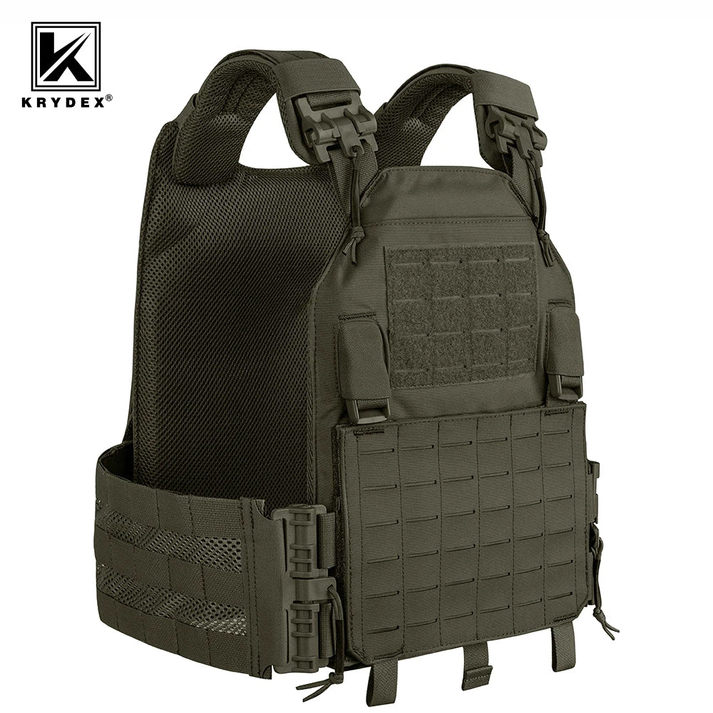 KRYDEX 500D Tactical Vest Laser Cutting MOLLE LAVC Plate Carrier Quick Release Buckle