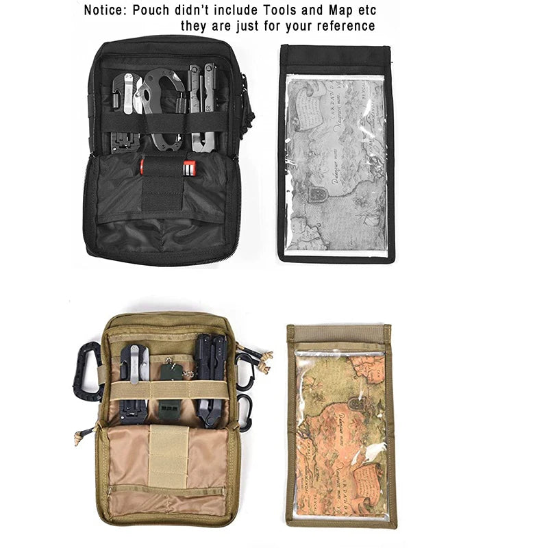 Military Tactical Gear Utility Map Admin Pouch Outdoor EDC Tool Molle Bag Organizer