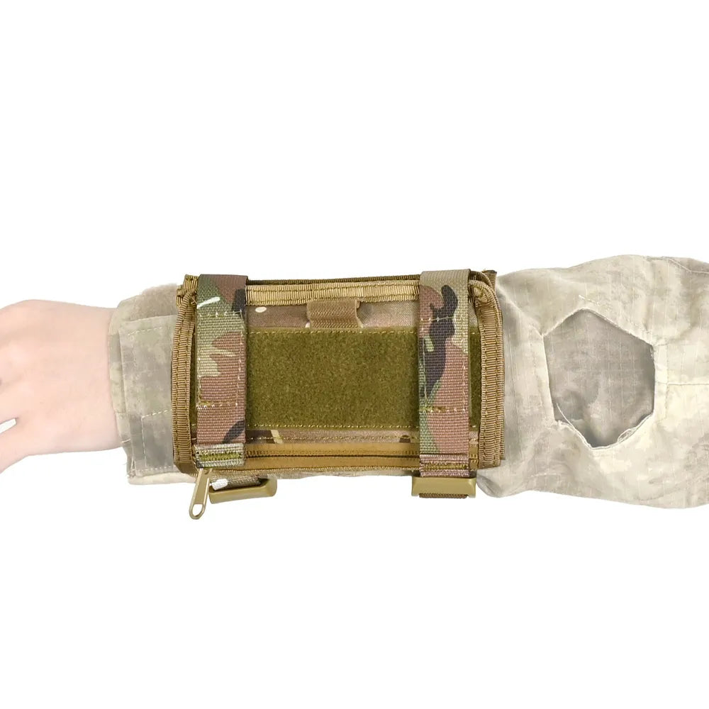 Tactical Gear Armband Sleeve Wrist Map Holder Pouch QB Wrist Map Arm Strap Card