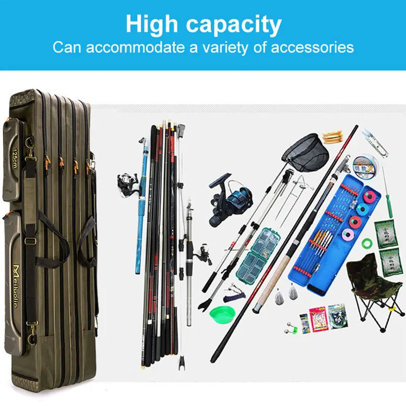 2/3/4 Layer 80/90/100/120/125CM Fishing Bag Multifunctional Large Capacity Fishing Rod