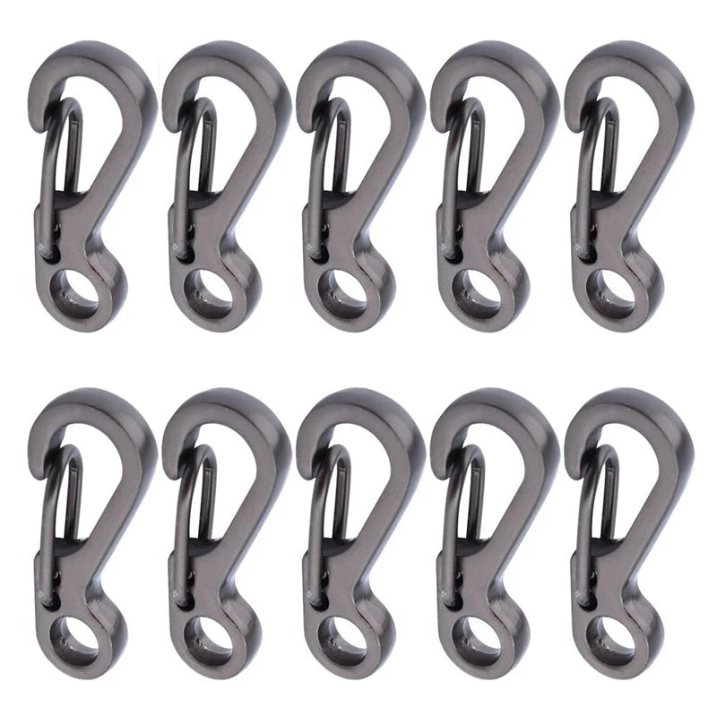 10Pcs/lot Mini Carabiner Camping EDC Survival Climbing SF Spring Backpack Clasps Keychain Paracord Tactical Gear Hooks Key Chain