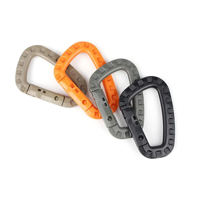 5pcs 8.5cm Tactical Backpack Buckle Fast Tactical Carabiner Plastic Hook D Shape