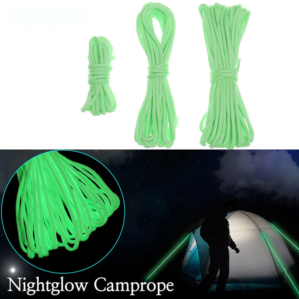 Vilead Wholesale Luminous 4mm Paracord Outdoor Rope Survival Gadgets Ropes Parachute Cord Lanyard Clothesline Paracord Keychain