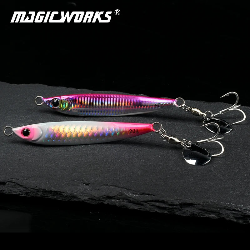 MAGIC WORKS Metal Jig Spoon 10g 15g 20g 30g Slow Jig Crap Fishing Supplies Sea Bass