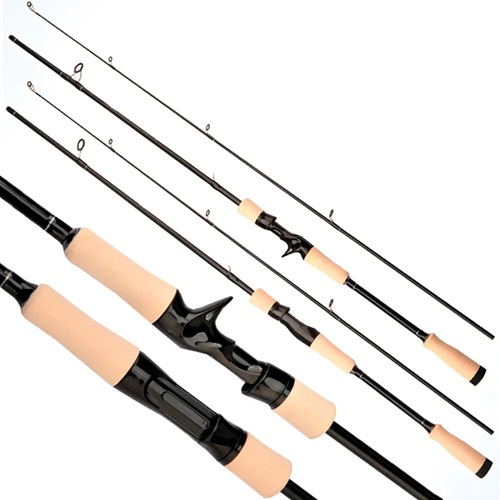 Baitcasting Spinning Travel Carbon 2 Section Fishing Rods Casting Weight 8-25g Power