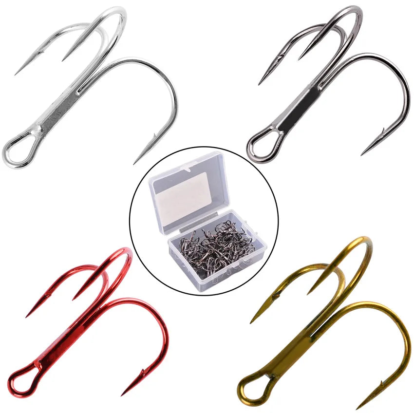 Sea.Yolo Fishing Hooks Fishing Supplies Treble Hook 10 boxed Fishing Hooks With Hair