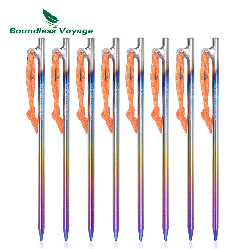 Boundless Voyage Titanium Alloy Tent Pegs Heavy Duty Nails Camping Stakes Hard