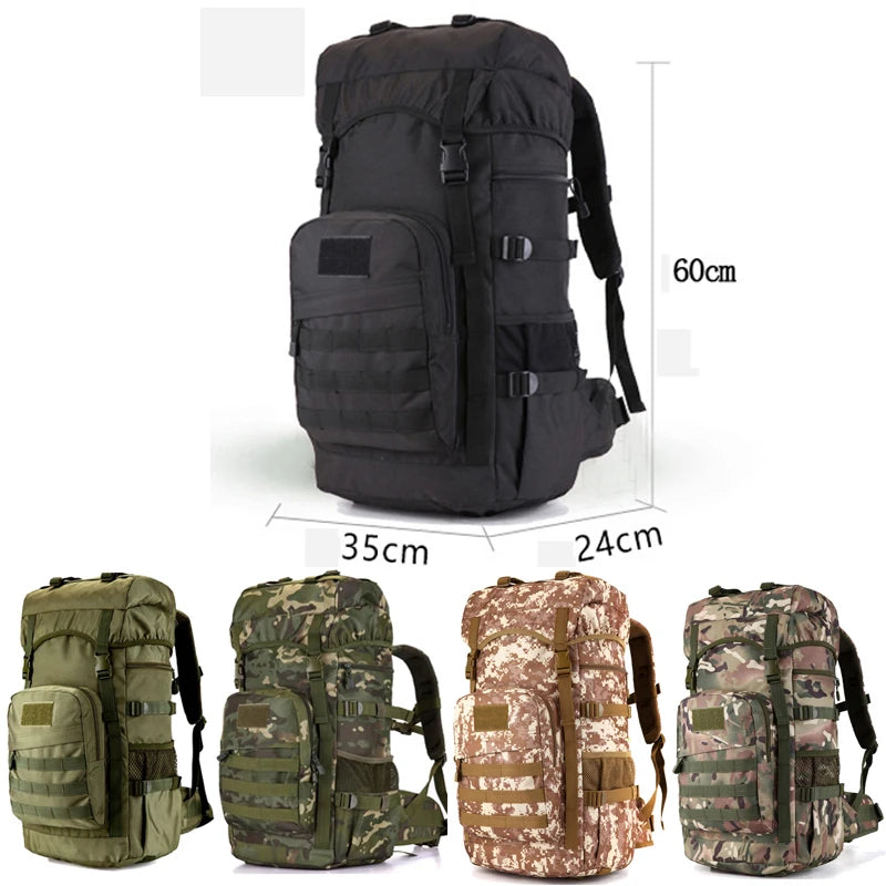 50L Military Tactical Backpack Large Capacity Outdoor Camping Mountaineering Bag