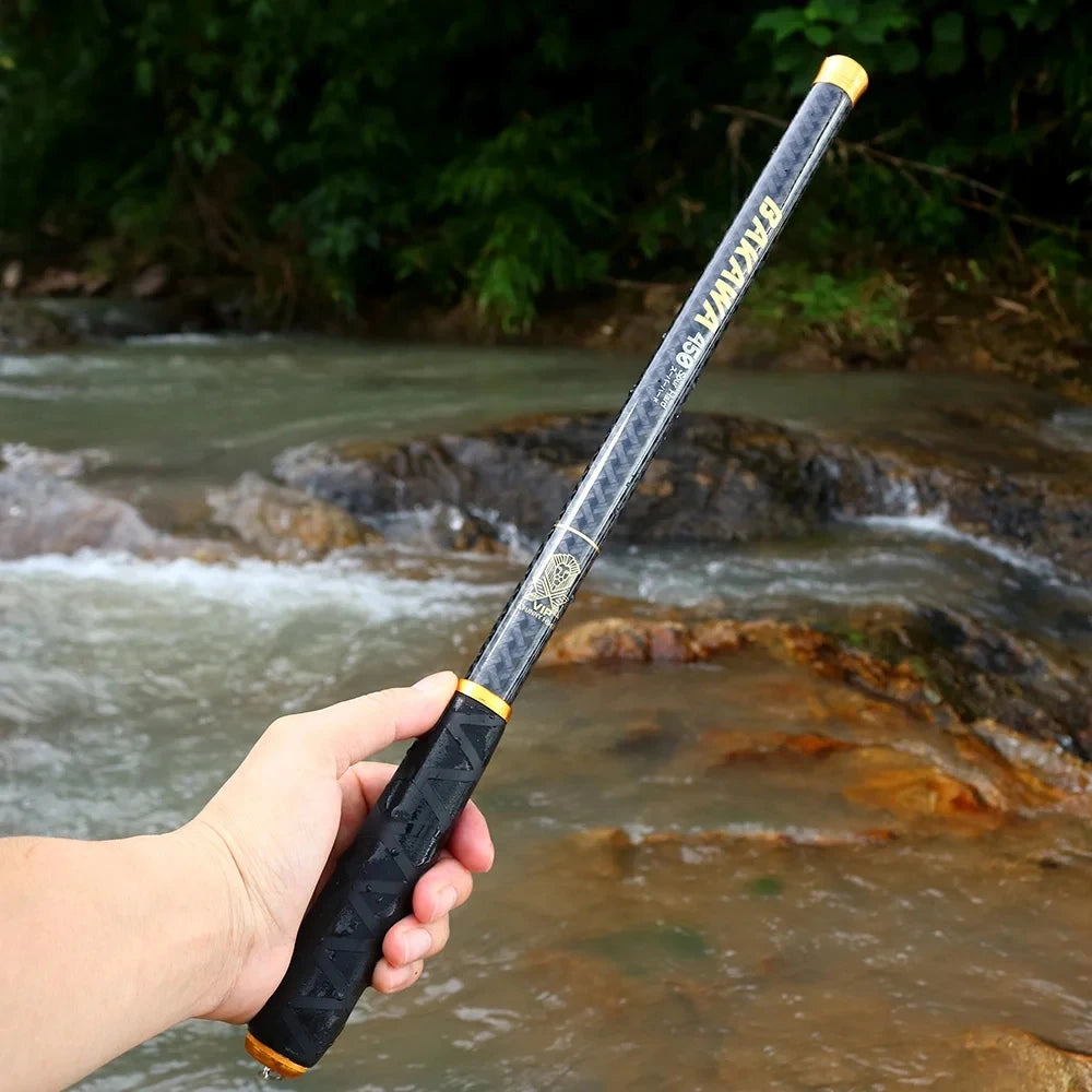 BAKAWA Ultralight Hard Carbon Fiber Hand Fishing Rod Telescopic