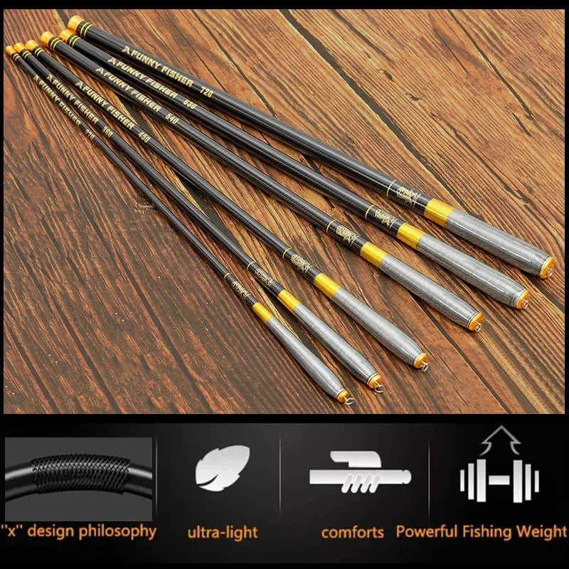 BAKAWA Super Light Hard Carbon Fiber Telescopic Carp Fishing Rod