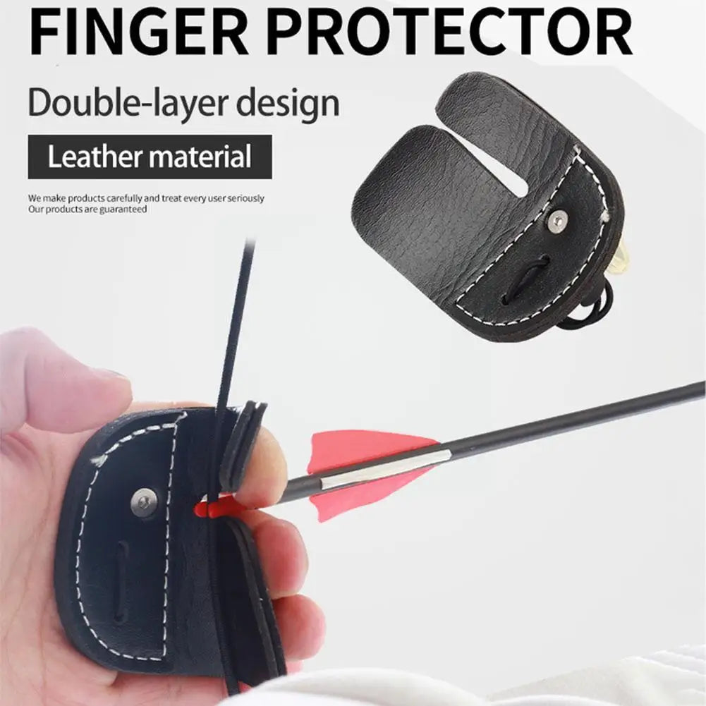 Leather Archery Finger Guard Protection Pad Glove Tab Guard Supplies Bow Training Hand