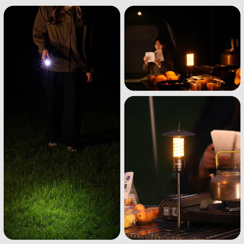 WEST BIKING LED Camping Light USB Rechargeable Bulb For Outdoor Tent Lamp Portable Lantern Emergency Lights Hiking Flashlight