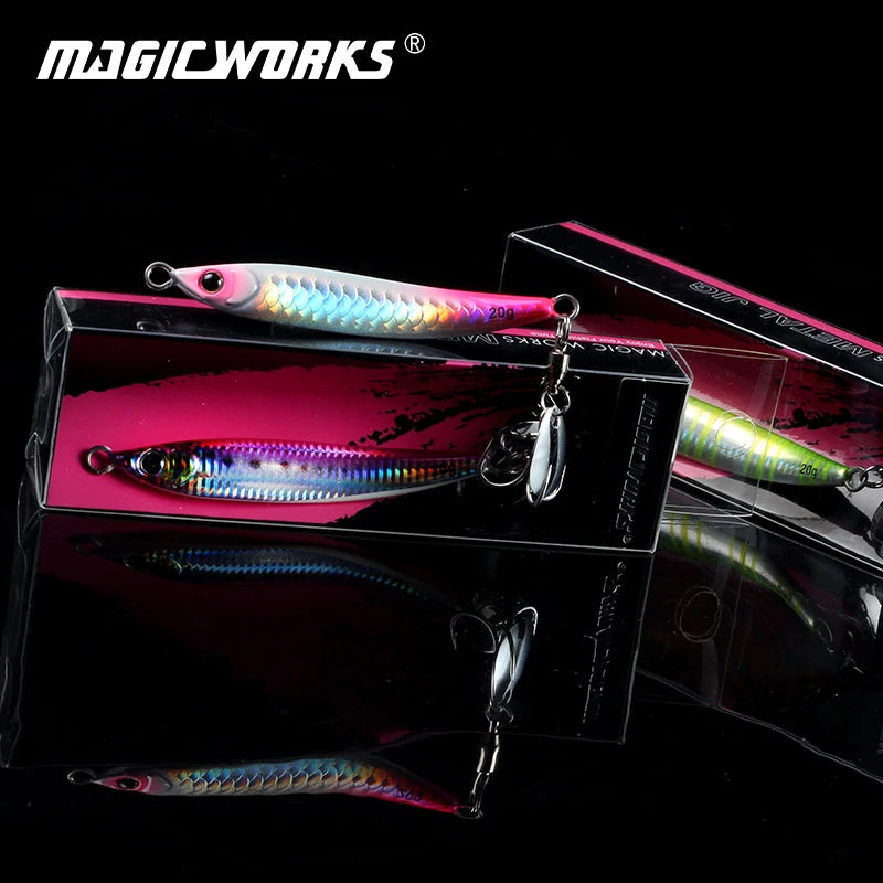 MAGIC WORKS Metal Jig Spoon 10g 15g 20g 30g Slow Jig Crap Fishing Supplies Sea Bass