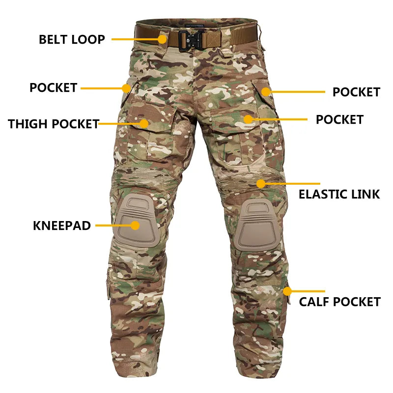 HAN WILD G3 Combat Shirt or Pants with Pads Airsoft Tactical Trouser MultiCam Hunting