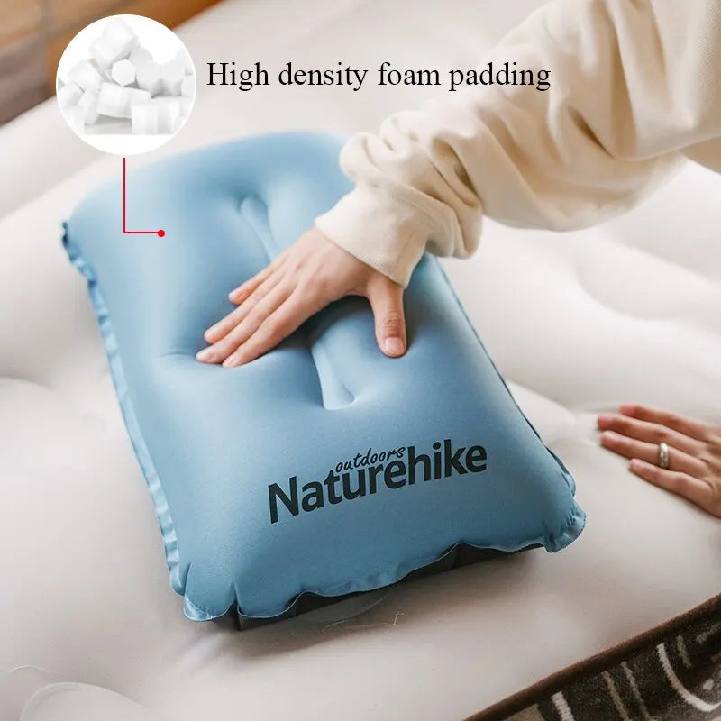 Naturehike Camping Automatic Inflatable Pillow Ultralight Silent Foam Self Inflating Sleeping Pillow Hiking Travel Air Pillow