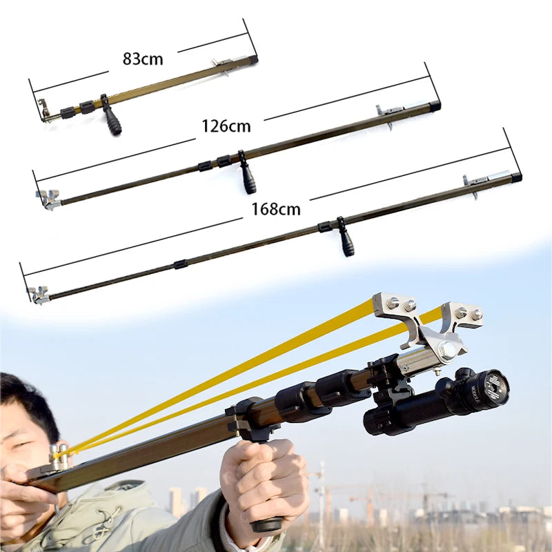 High-Power Telescopic Folding Slingshot Long-range Shooting Sling Shot with Laser Aiming Hunting Shooting Accessorie