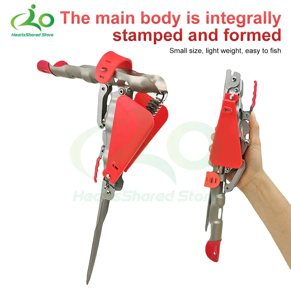 Foldable Automatic Double Spring Angle Fishing Pole Tackle Bracket Anti-Rust Steel Fishing Bracket Rod Holder Fish Tackle