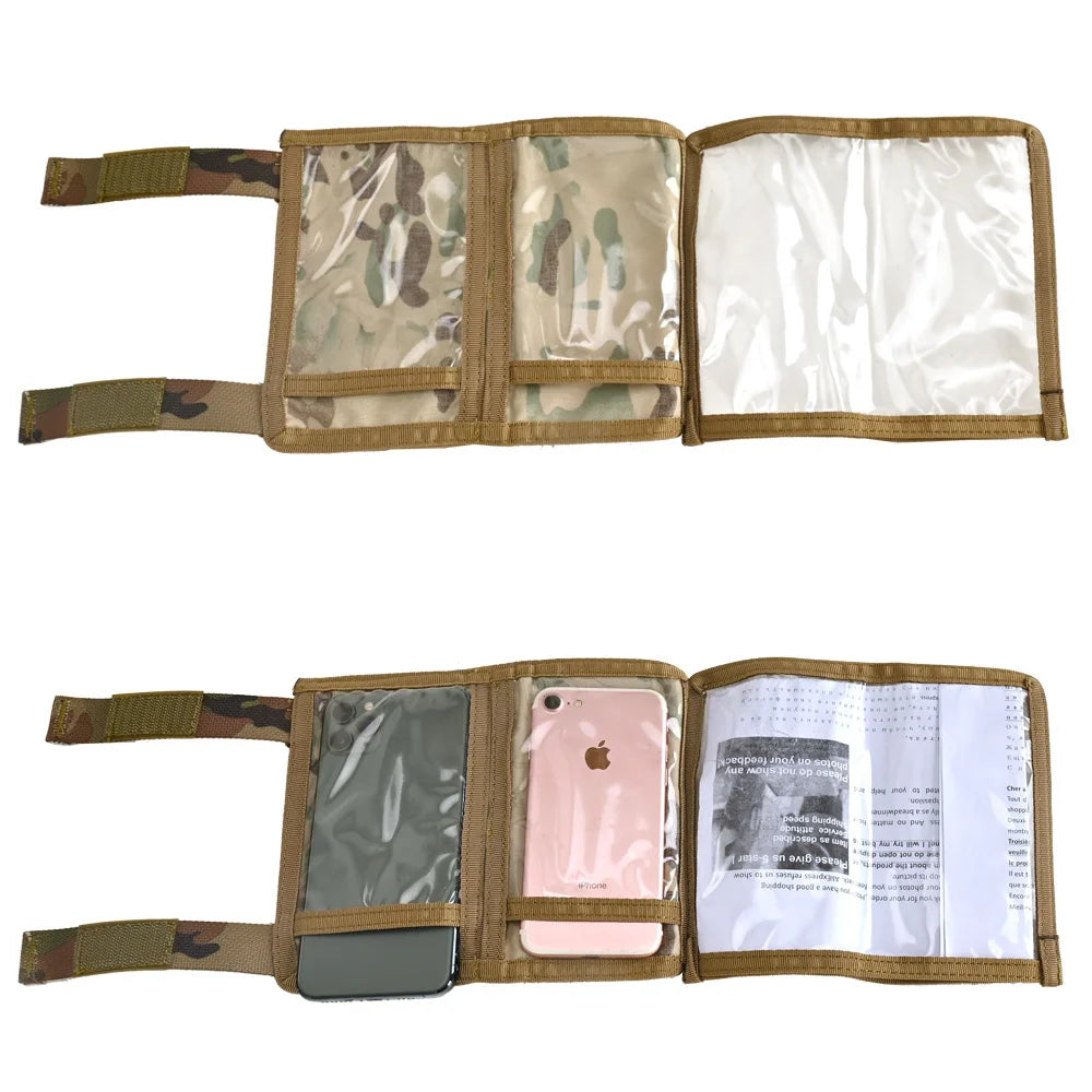 Tactical Gear Armband Sleeve Wrist Map Holder Pouch QB Wrist Map Arm Strap Card