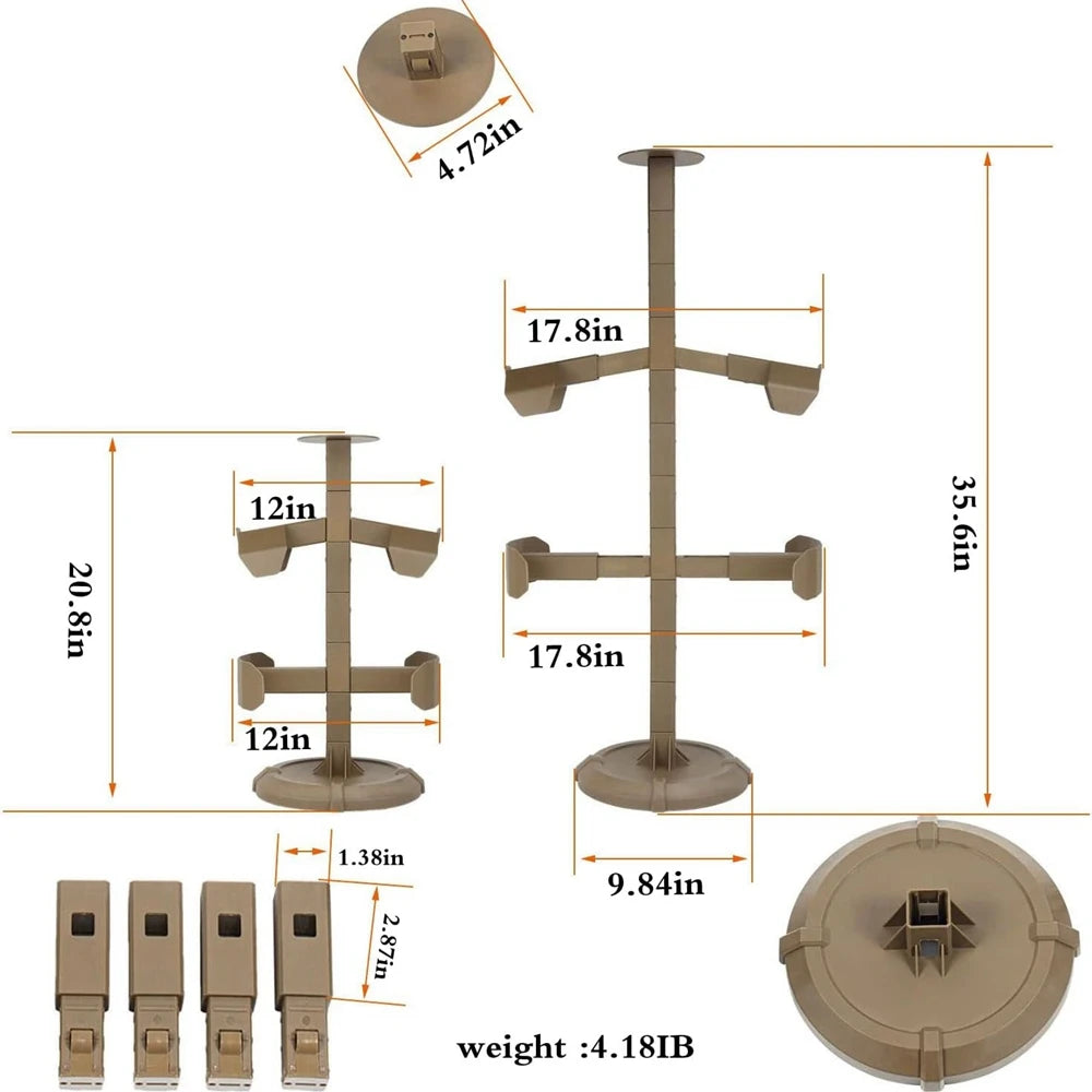 Detachable Tactical Helmet Vest Stand Display Hat Rack Organizer Tactical Gear Support