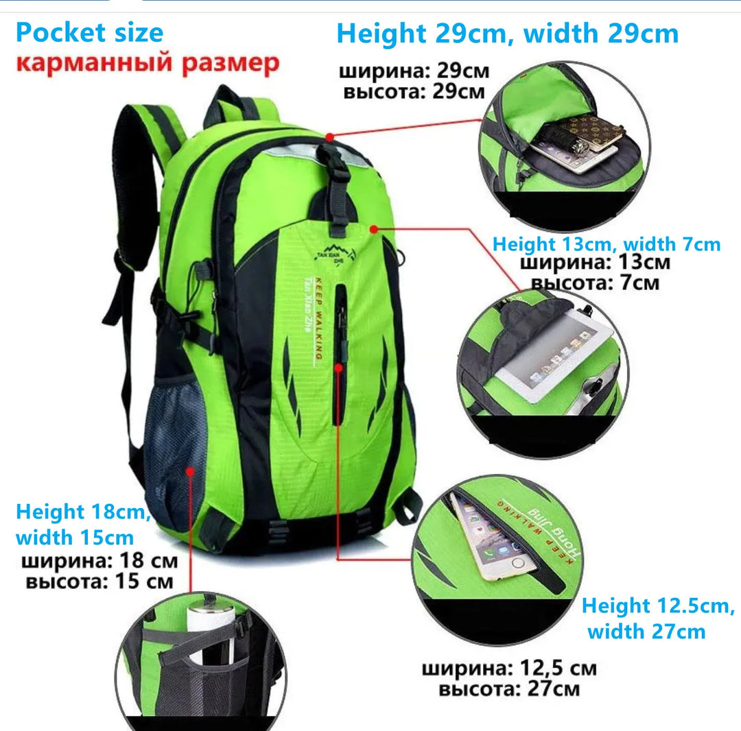 Men's Hiking Outdoor Nylon Backpack Travel Climbing Rucksack Sports Bag Camping