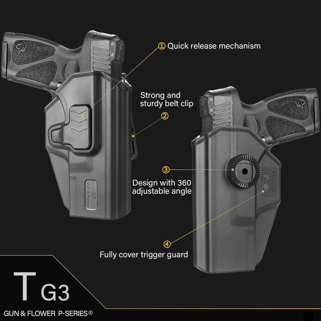 Taurus G3 Holster OWB Polymer Holster Fit for Taurus G3 Index Finger Release System/Adjustable-Cant Right Hand Pistol Bags