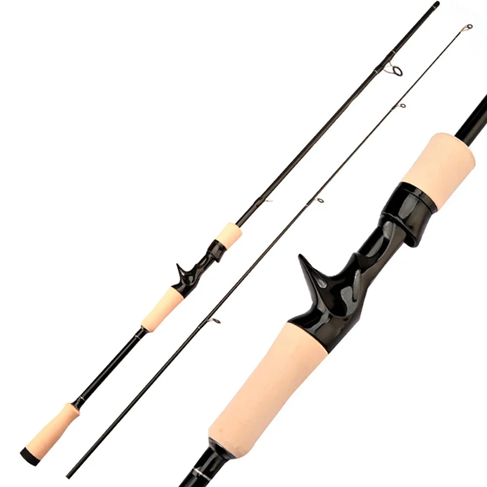 Baitcasting Spinning Travel Carbon 2 Section Fishing Rods Casting Weight 8-25g Power