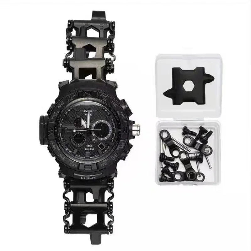 Tread Bracelet Multifunction Tool Bracelet Stainless Steel Bolt Driver Tools Kit For Outdoor