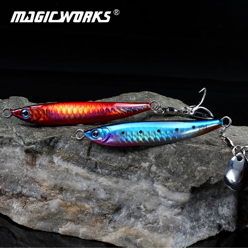 MAGIC WORKS Metal Jig Spoon 10g 15g 20g 30g Slow Jig Crap Fishing Supplies Sea Bass