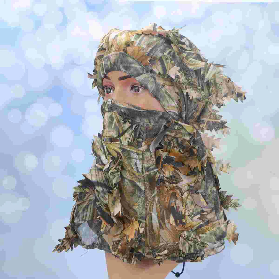 Camouflage Hunting Supplies Gear Training Headgear with 3D Leaves Outdoor