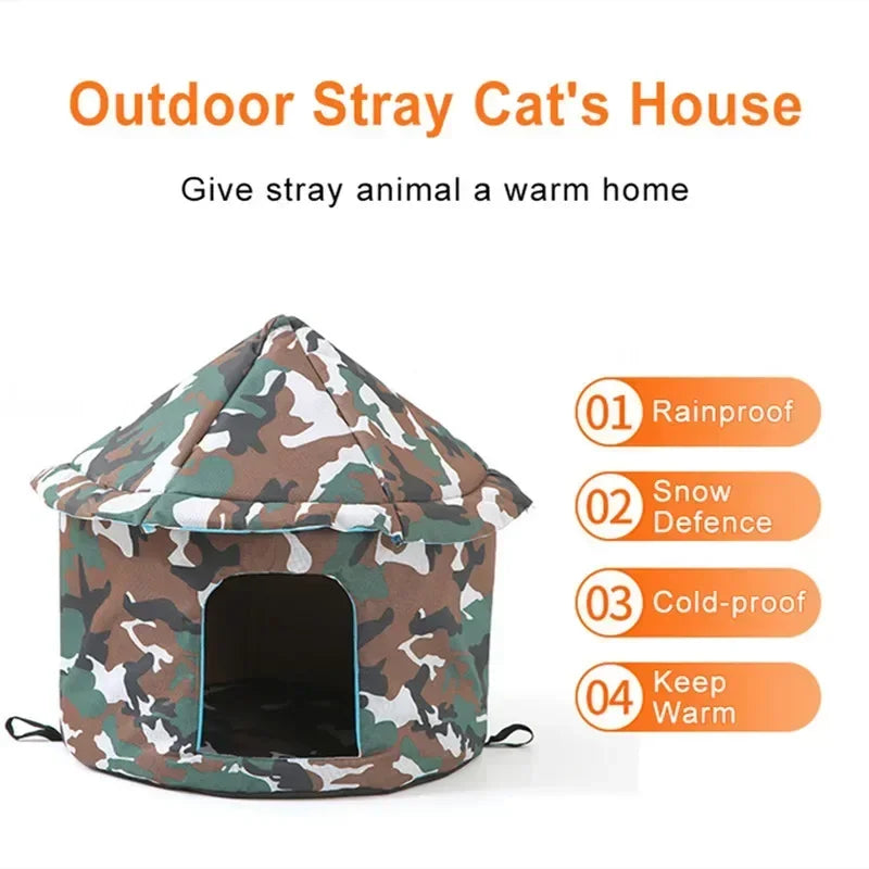 Outdoor Waterproof Cats Dog Houses Foldable Warm Winter Tent Bed for Small Medium