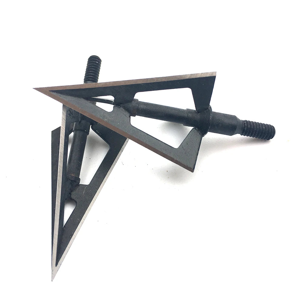 3/6/12/24/60pcs Broadheads Hunting 3 Blades Arrowheads Black Tip Steel For Bow And Crossbow Arrow Head Stainless Steel