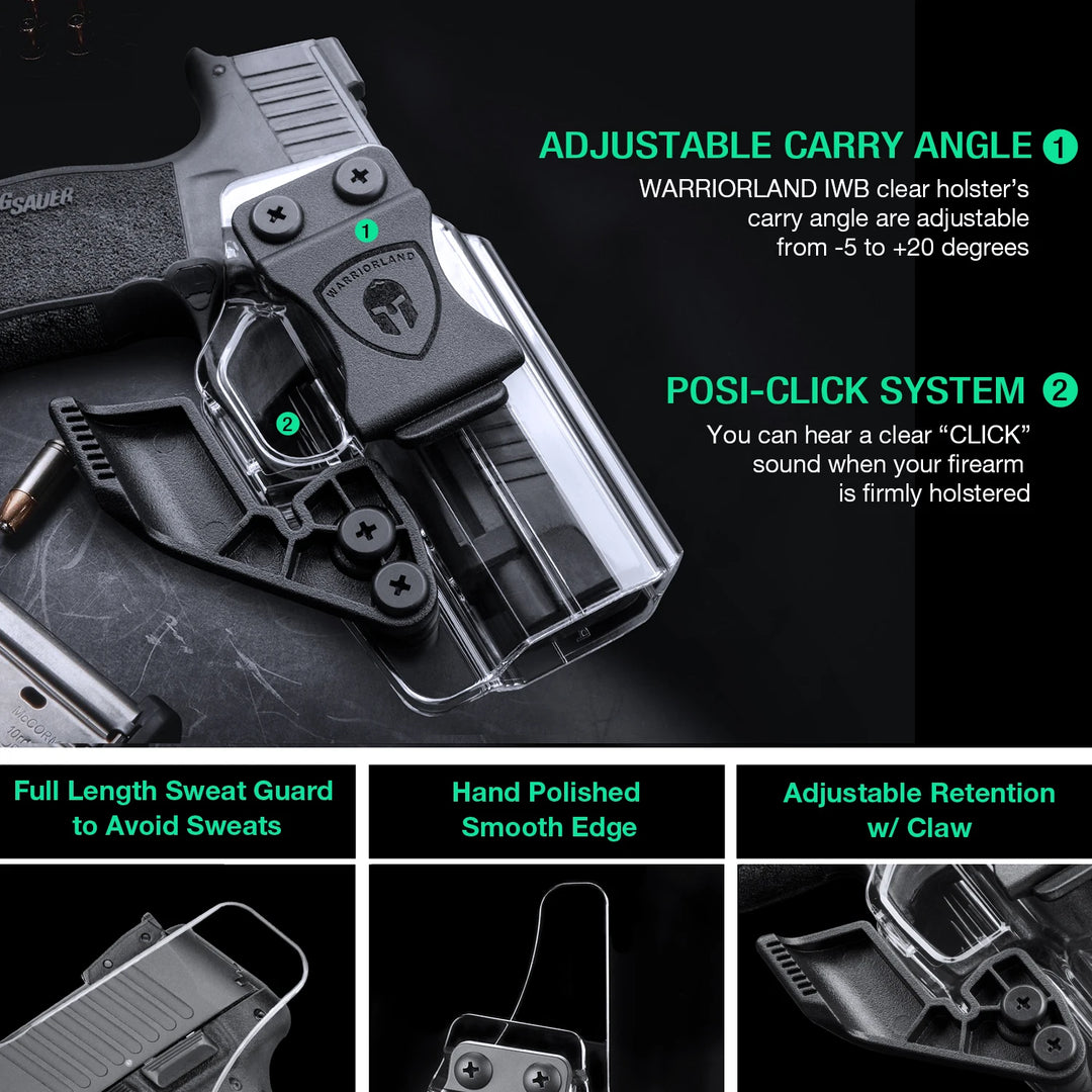 Sig P365 Polymer Clear Holsters with Claw Fit Sig Sauer P365 / P365 SAS / P365X / Sig Sauer P365XL Pistol with Red Dot Gun Bags