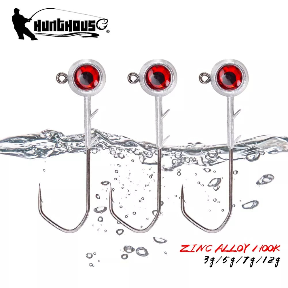 Hunthouse Fishing Hook Set Zinc Alloy With Big Eyes 5g/7g/10g/14g Jigging Jig Screw