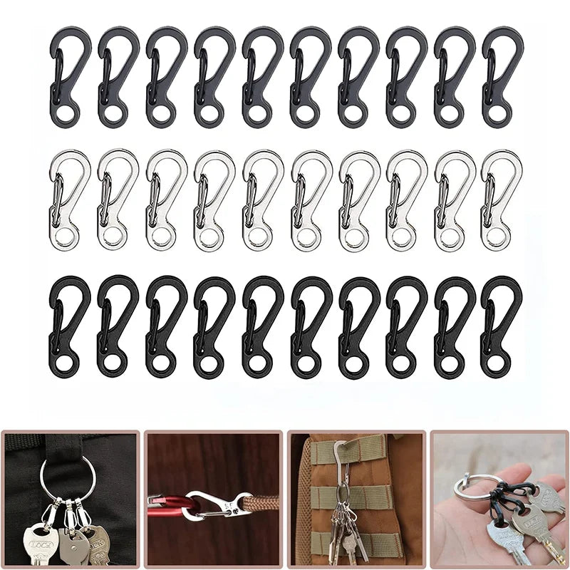 10Pcs/lot Mini Carabiner Keychain Camping Gadgets EDC Survival Equipment Snap Hook