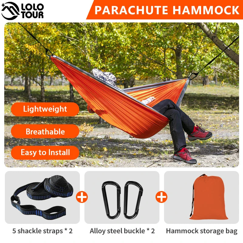 220x100cm Parachute Hammock 1 Person Portable Army Survival 210T Nylon Hammock