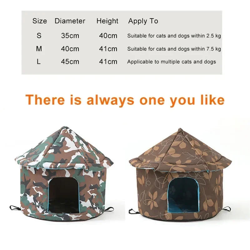 Outdoor Waterproof Cats Dog Houses Foldable Warm Winter Tent Bed for Small Medium