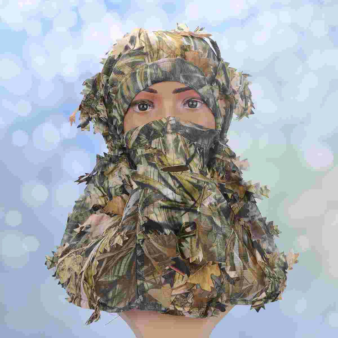 Camouflage Hunting Supplies Gear Training Headgear with 3D Leaves Outdoor