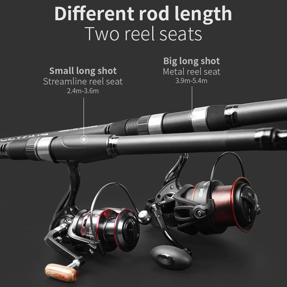 Carbon Fiber Spinning Fishing Rod 2.4m-5.4m Super Light 5/6/7/8 Sections Telescopic