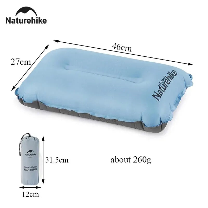 Naturehike Camping Automatic Inflatable Pillow Ultralight Silent Foam Self Inflating Sleeping Pillow Hiking Travel Air Pillow