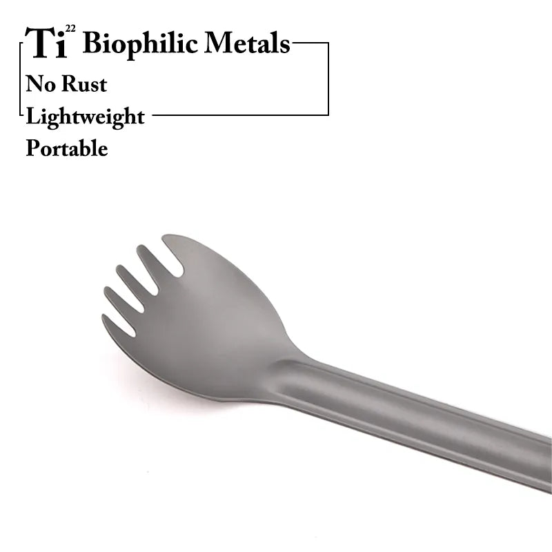 TiTo Titanium Spork Spoon Long Handle Outdor Camping tableware Portable Ultralight