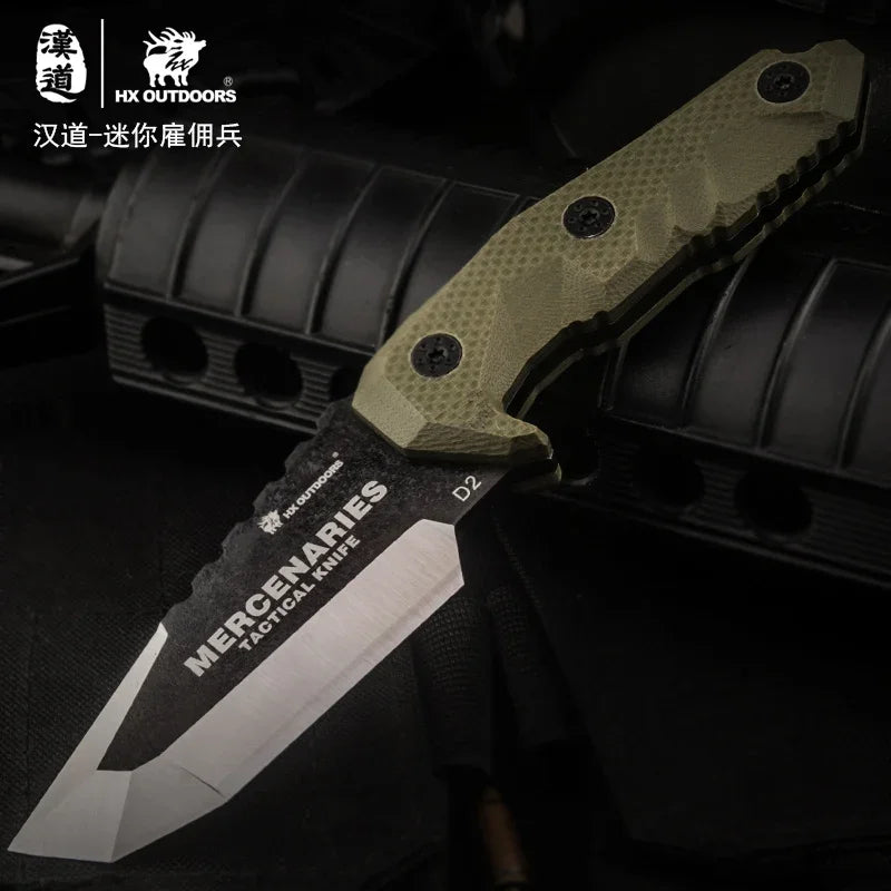 HX OUTDOORS knife G10 handle D2 steel blade tactical straight knife field survival knife  pocket survival knives