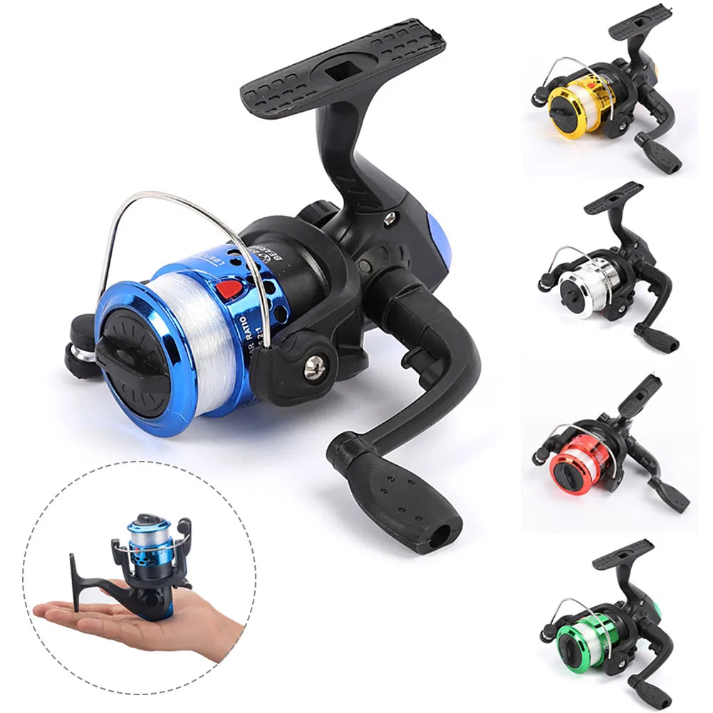 1PC Folding Spinning Fishing Reel With 100m Fishing Line 5.1:1 Gear Ratio Portable