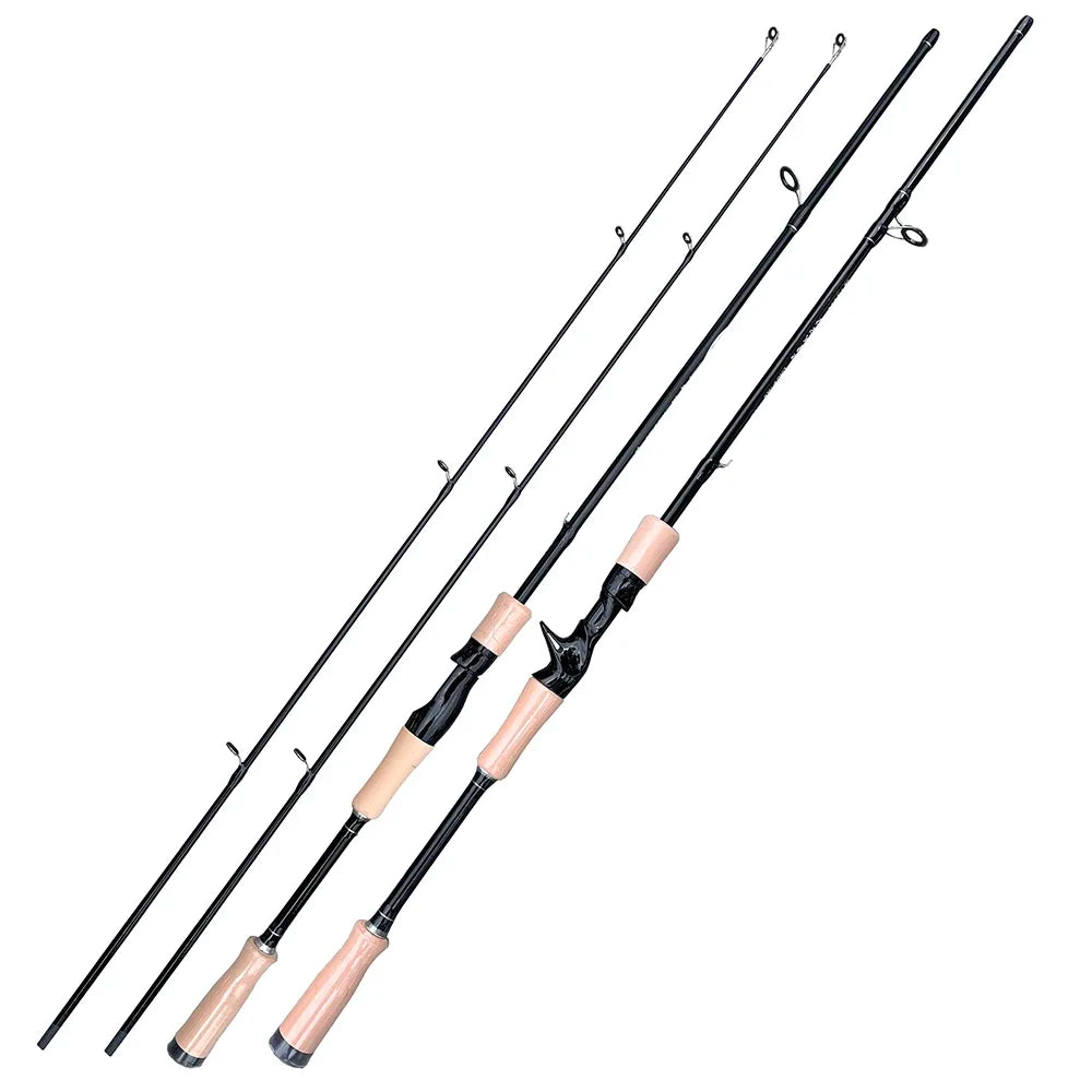 Baitcasting Spinning Travel Carbon 2 Section Fishing Rods Casting Weight 8-25g Power