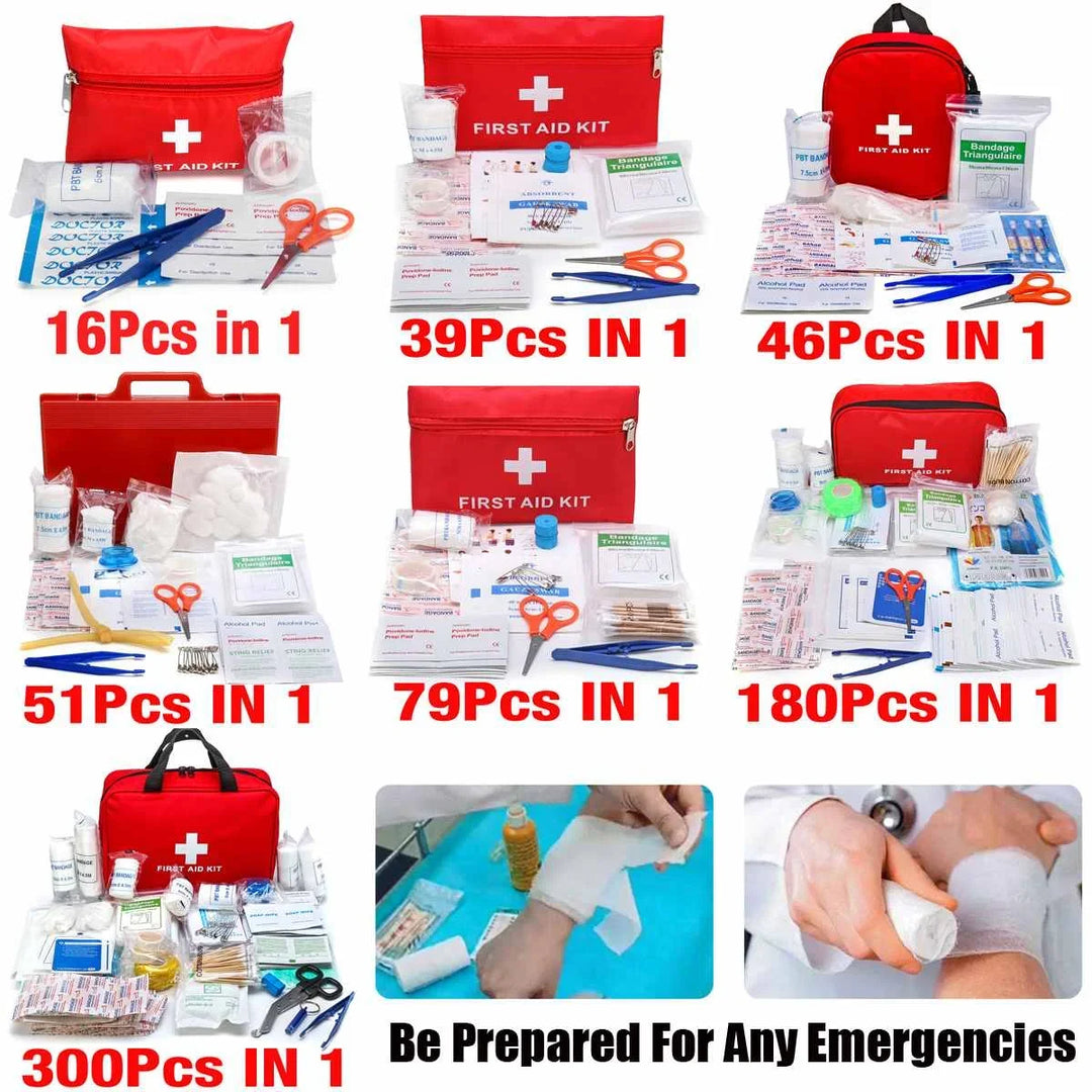 Portable 16-300Pcs Emergency Survival Set First Aid Kit for Medicines Outdoor Camping Hiking Medical Bag Emergency Handbag